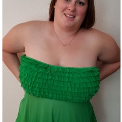 Married BBW neighbor in green emerald dress